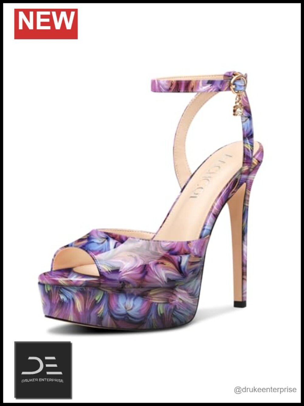 Platform High Heel Sandals Peep Toe Stiletto Ankle Strap Slingback 5.1" Heels